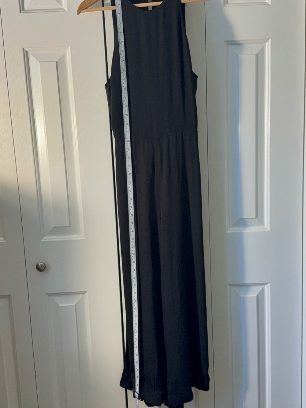 Reformation Black Sleeveless High-Neck Wide-Leg Jumpsuit
